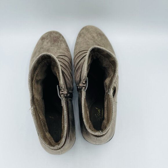 Natural Soul Boots Womens Size 9 M Brown Coltrane Ankle Booties Creased Zipper - Picture 8 of 11